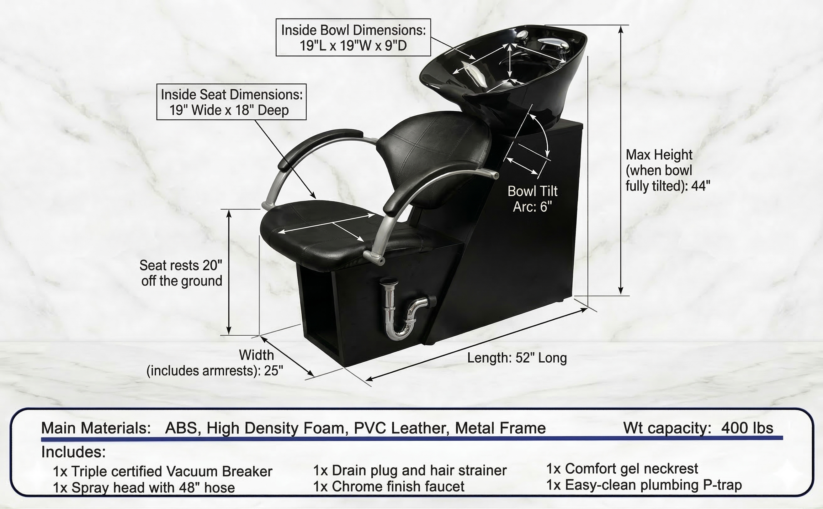 Elegant ABS Bowl Backwash