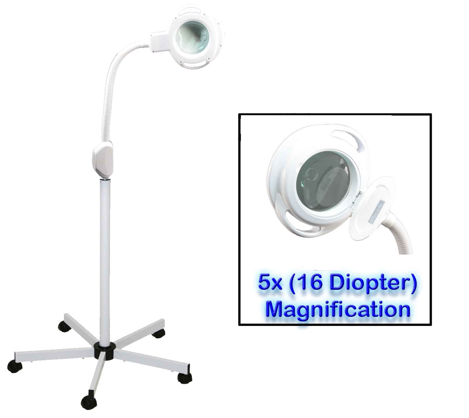 Round Rolling LED Magnifying Lamp