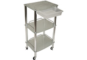 Compact Glass Trolley with Drawer