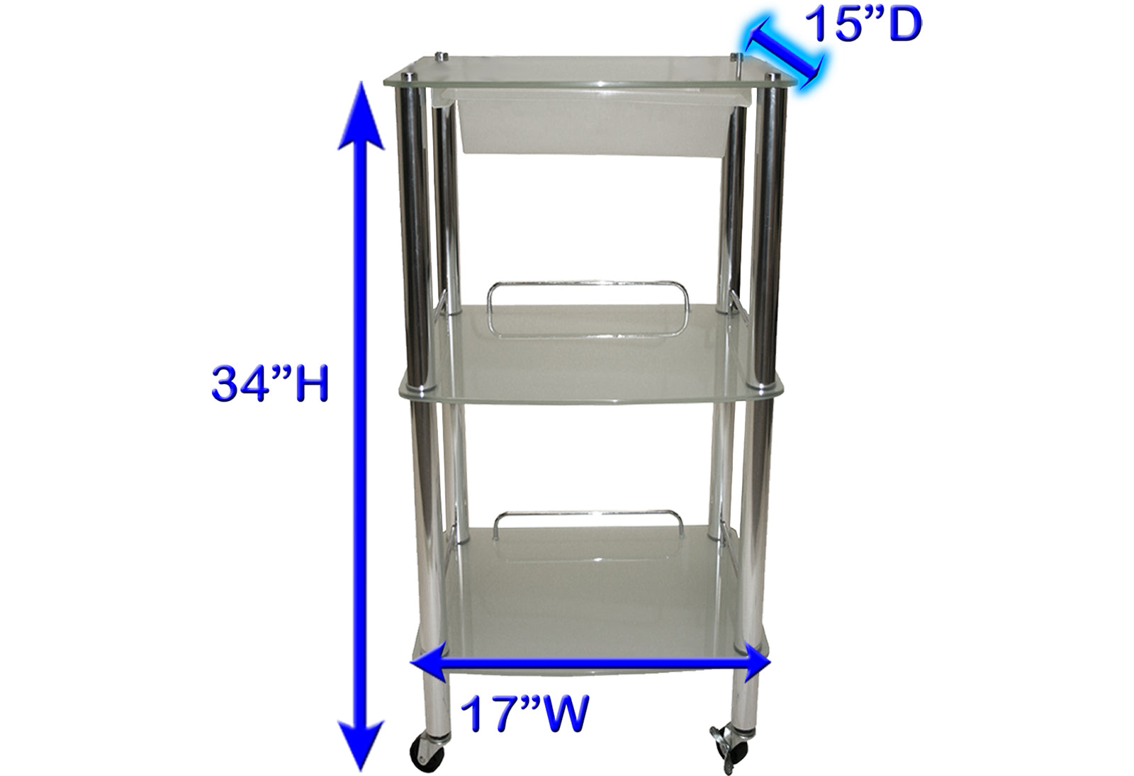Compact Glass Trolley with Drawer