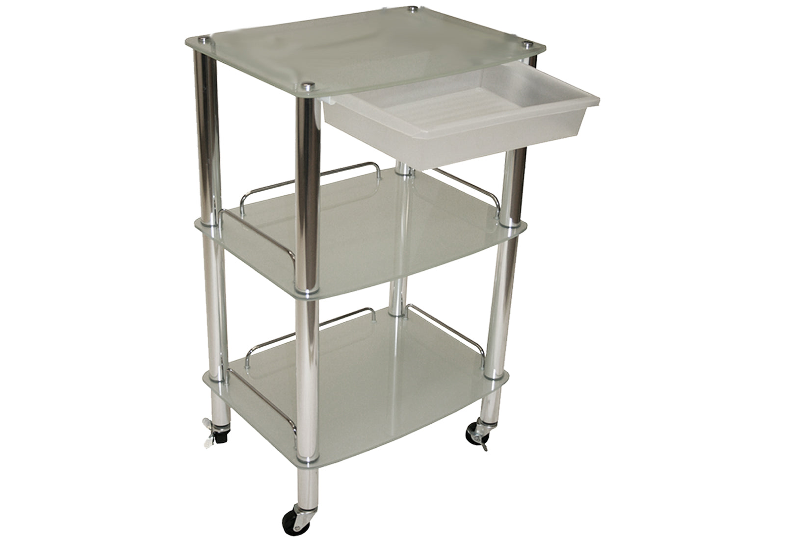 Glass Trolley with Drawer
