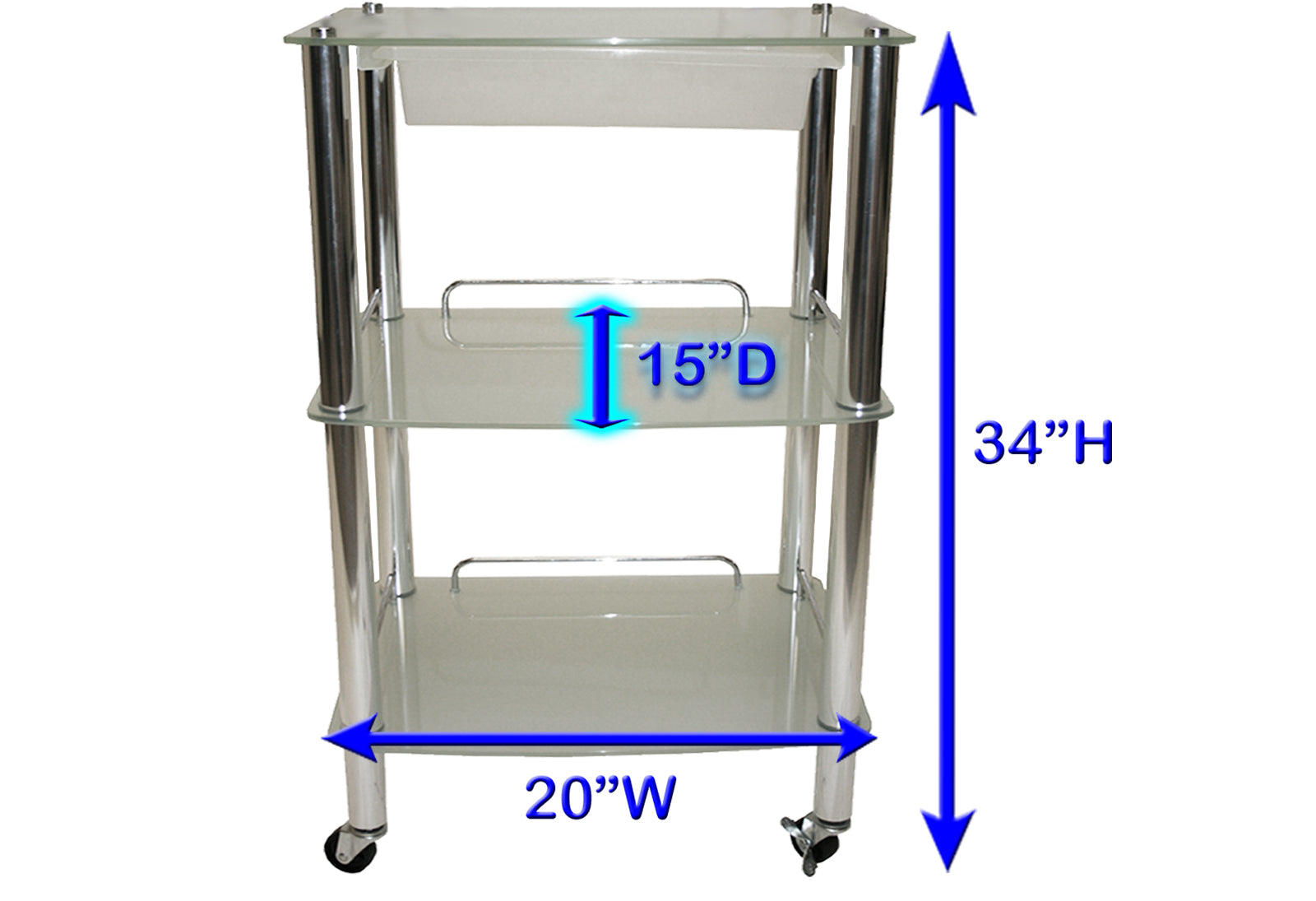 Glass Trolley with Drawer