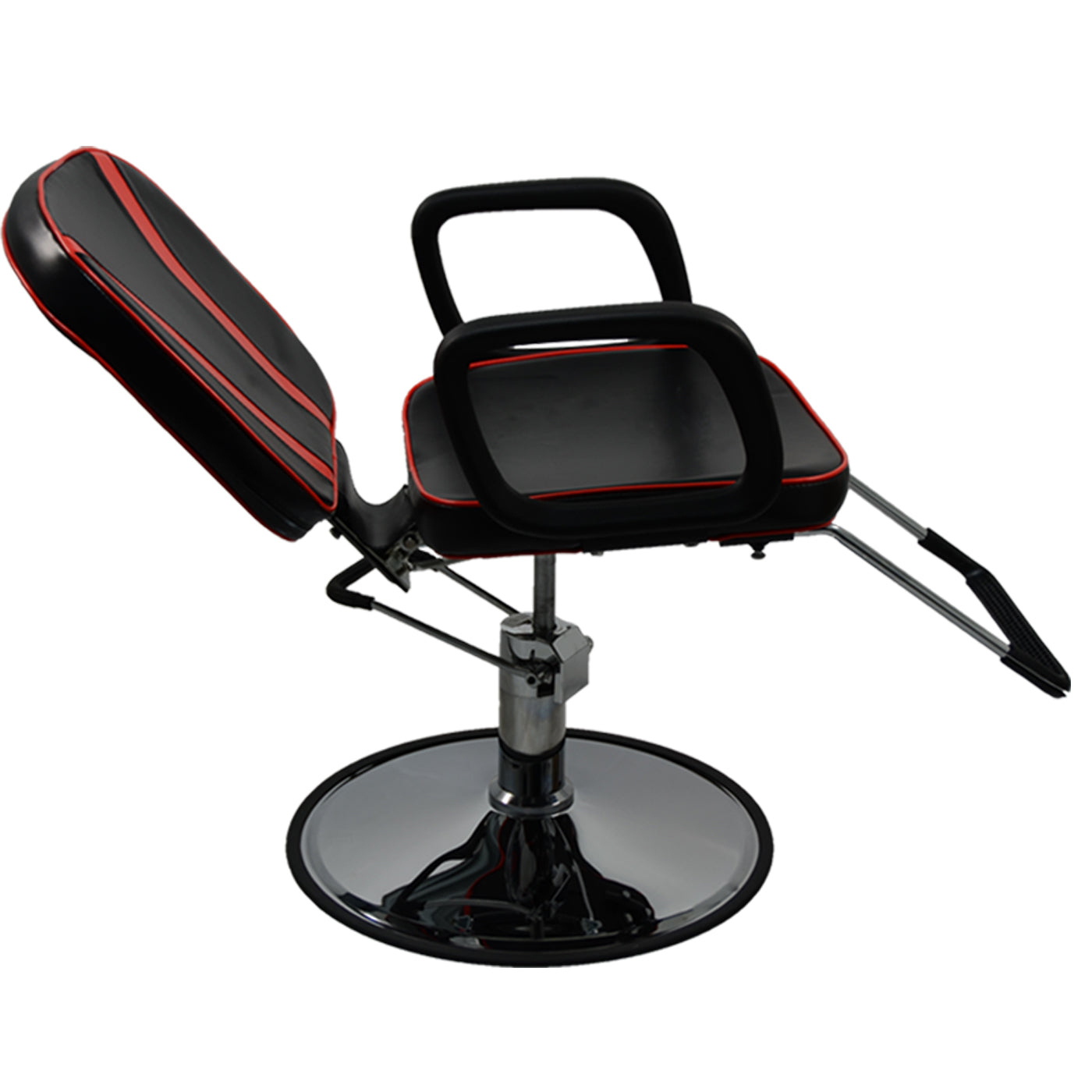 Black & Red Reclining Chair + Round Mat
