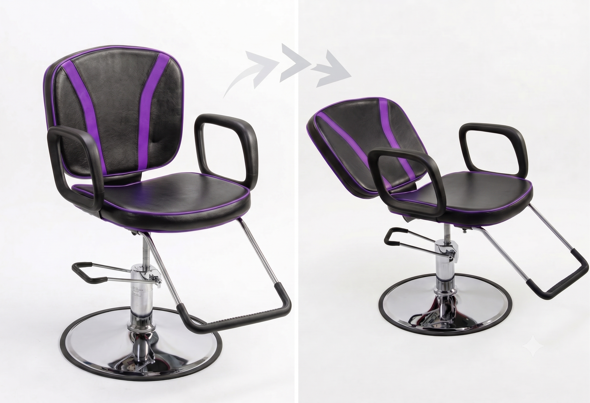 Purple Stripe Reclining Styling Chair