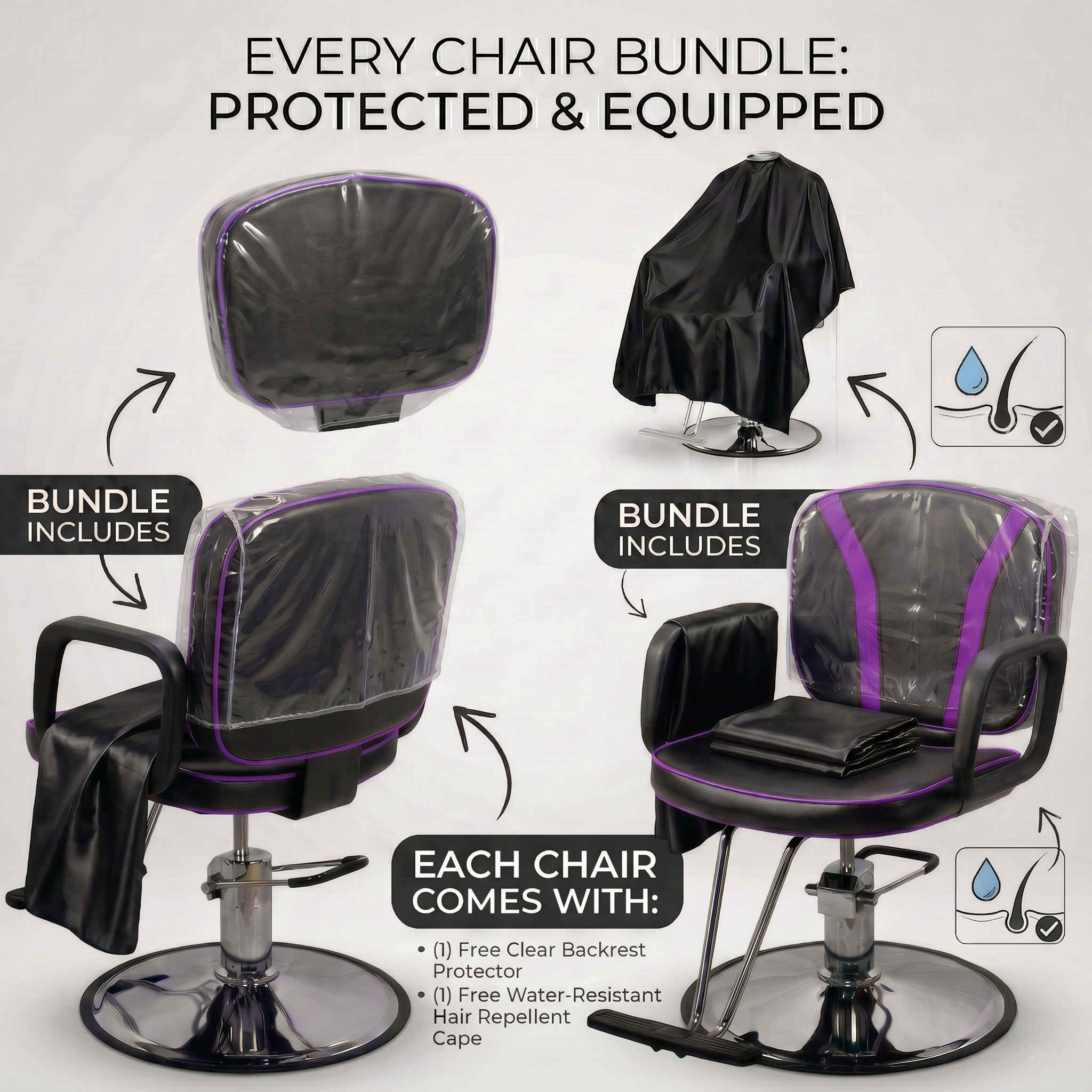 Purple Stripe Reclining Styling Chair