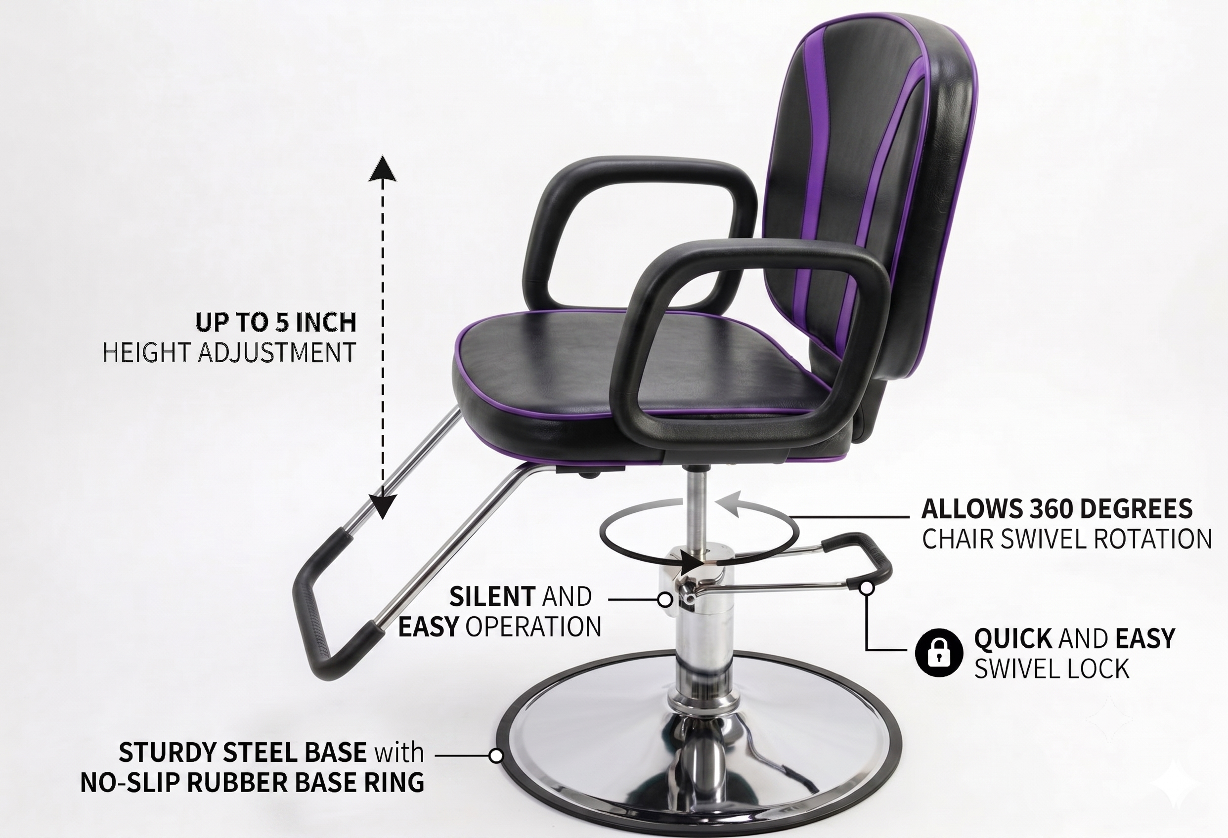 Purple Stripe Reclining Styling Chair