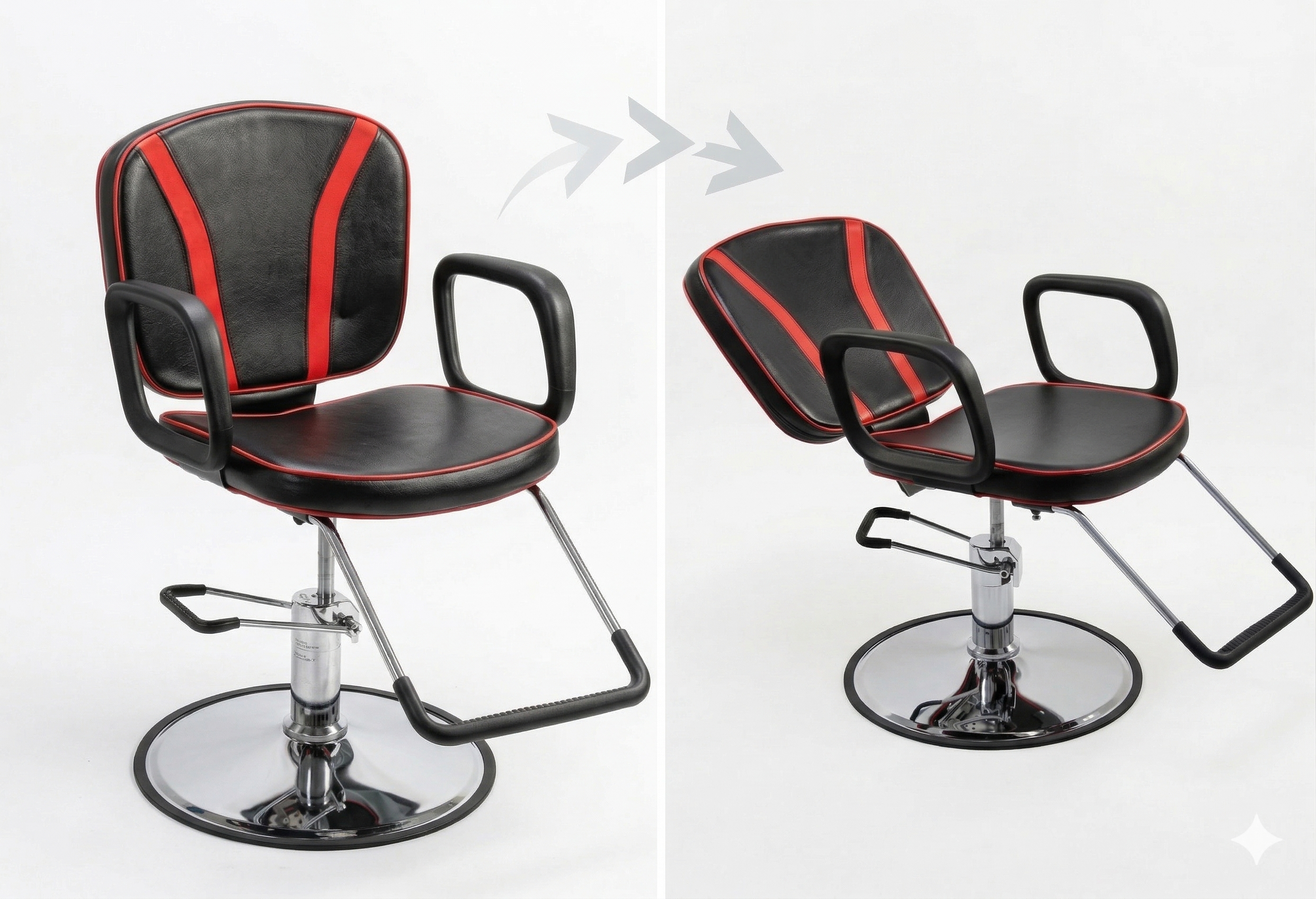 Red Stripe Reclining Styling Chair