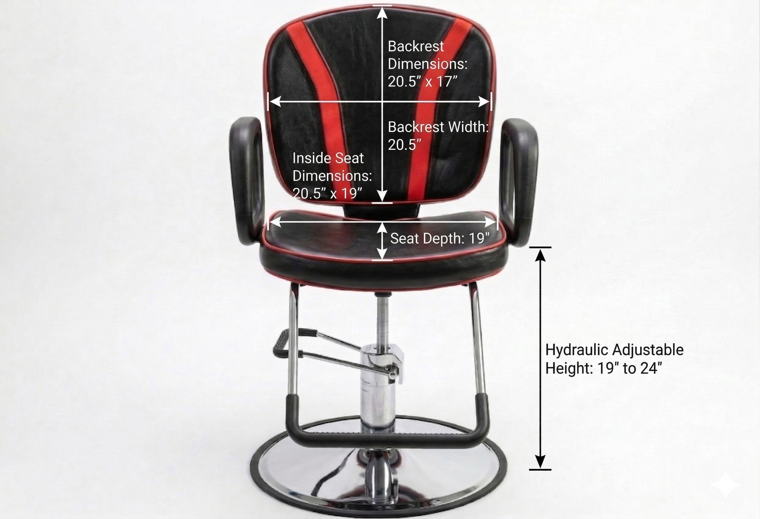 Red Stripe Reclining Styling Chair