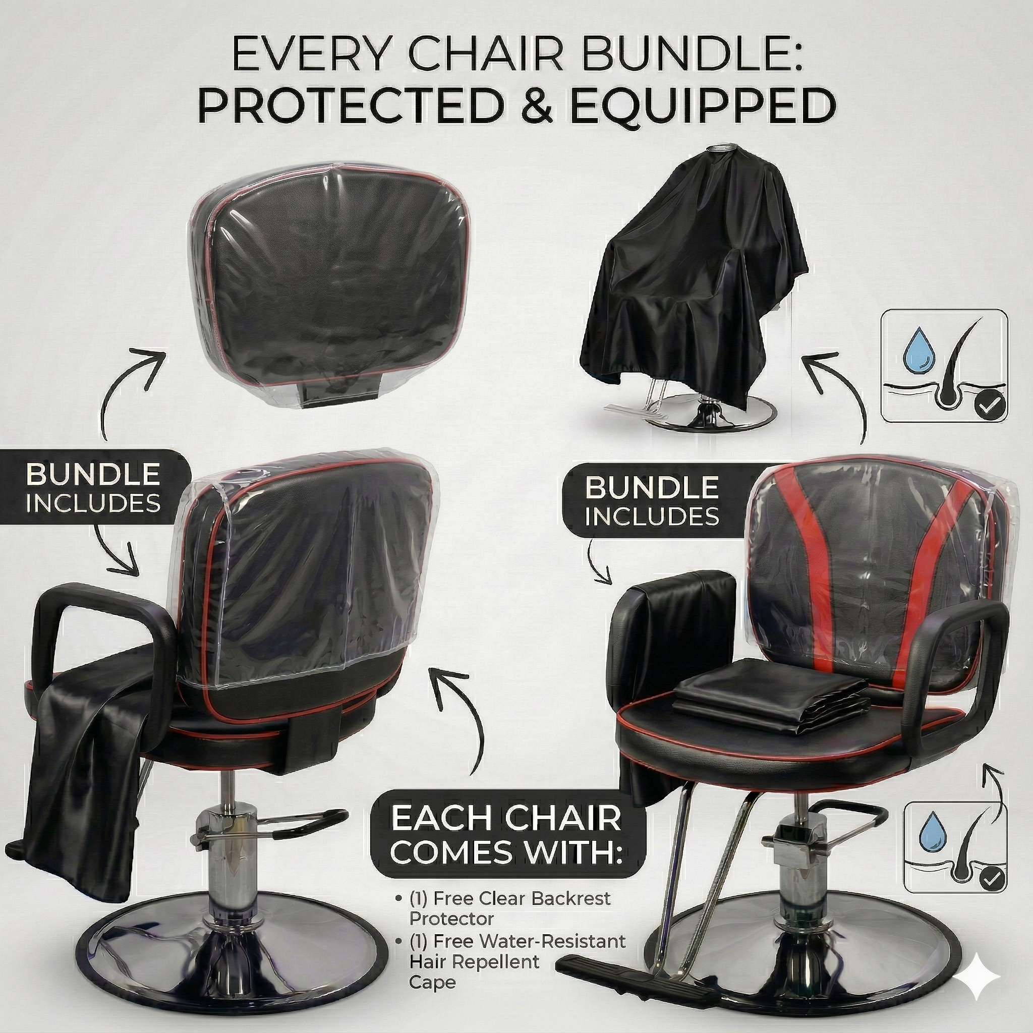 Red Stripe Reclining Styling Chair
