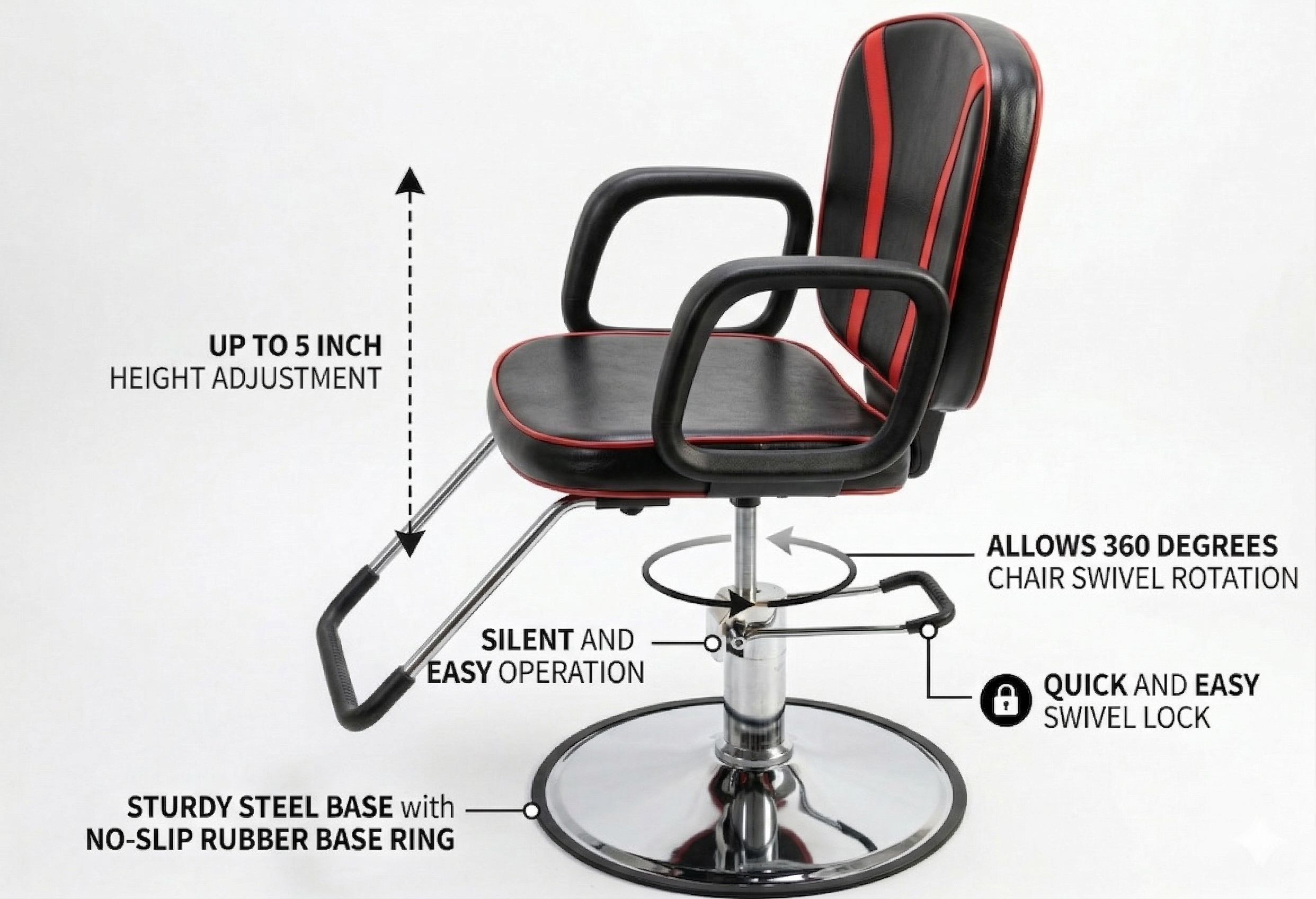 Red Stripe Reclining Styling Chair