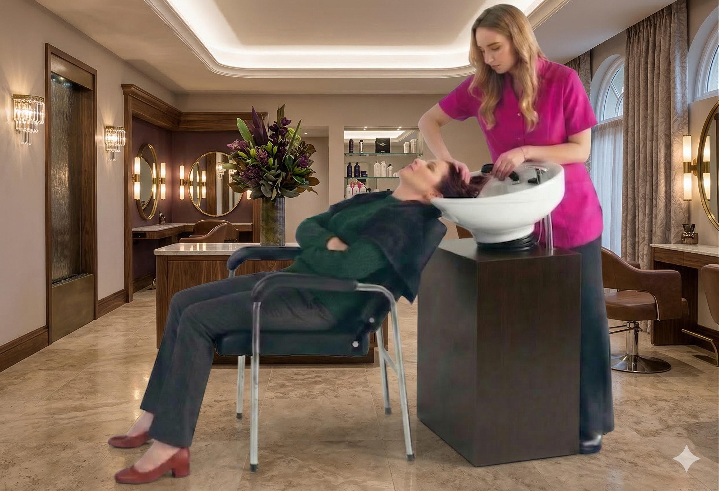 Automatic Reclining Shampoo Chair