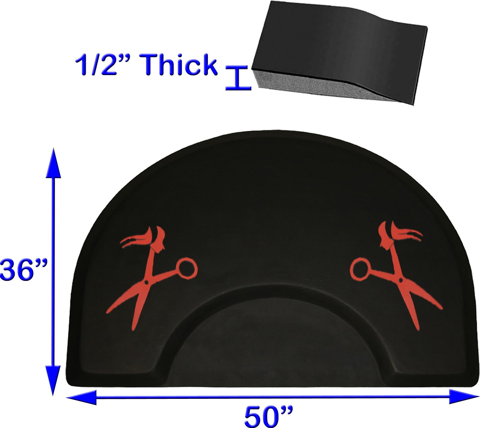 Black & Red Reclining Chair + Round Mat