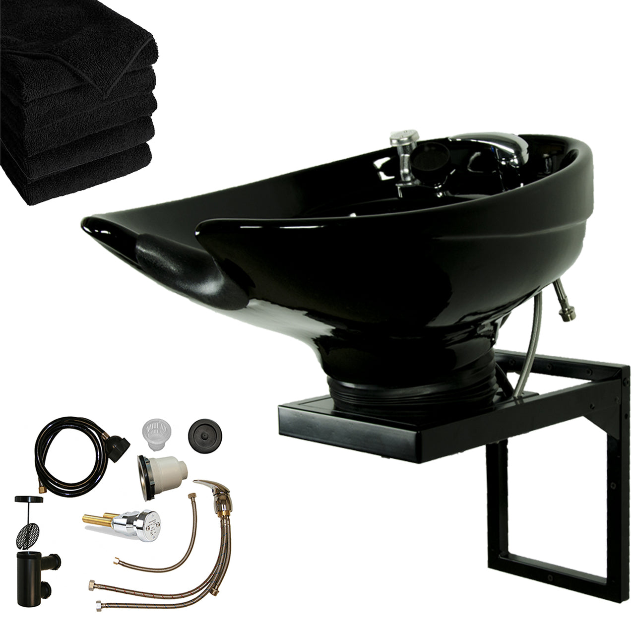 Ceramic Wall Mount Bowl (Blk or Wht)