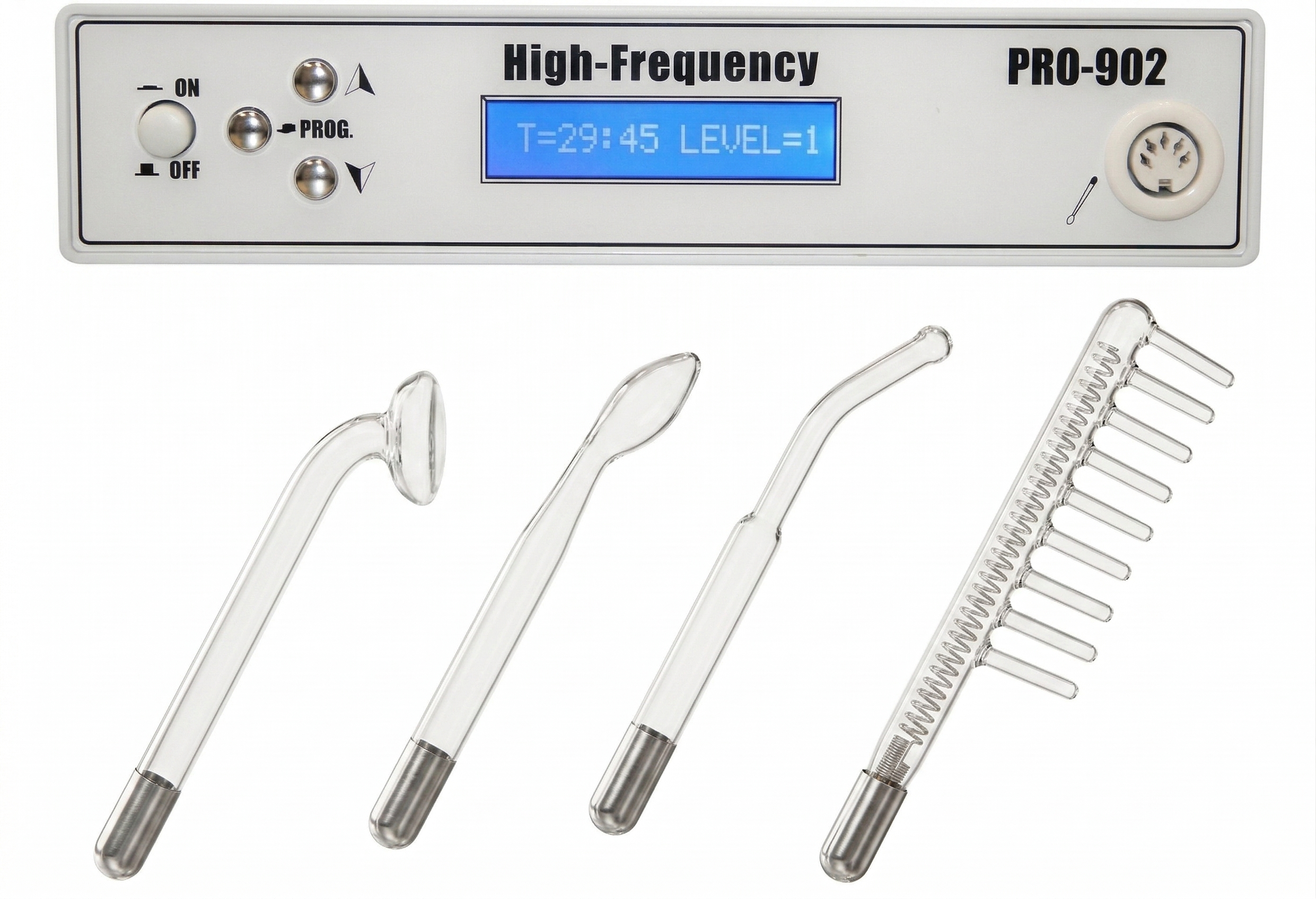 Facial Spa Compact Portable High Frequency Facial Machine with 4 Argon Glass Tubes, Anti-Aging Skin Tightening Device