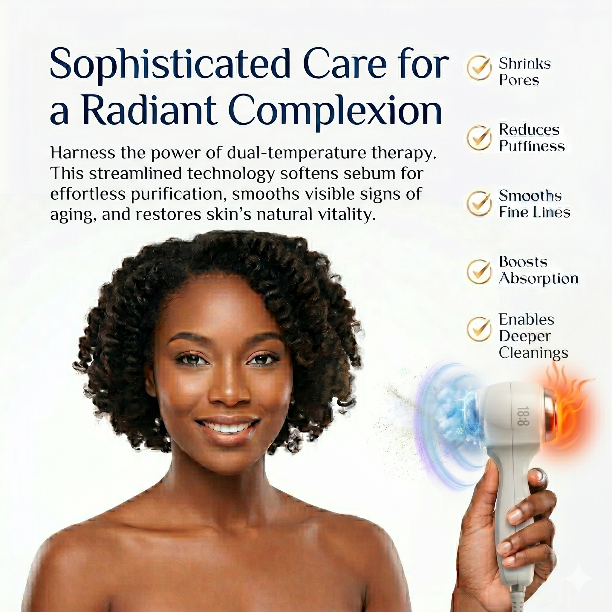 Hot and Cold Facial Hammer, Digital Temperature Control, Professional Salon and Spa Skin Treatment Machine