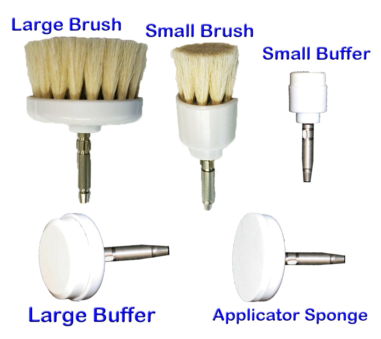Set of 5 Ultra-Soft Natural Bristle Rotary Facial Brush Attachments