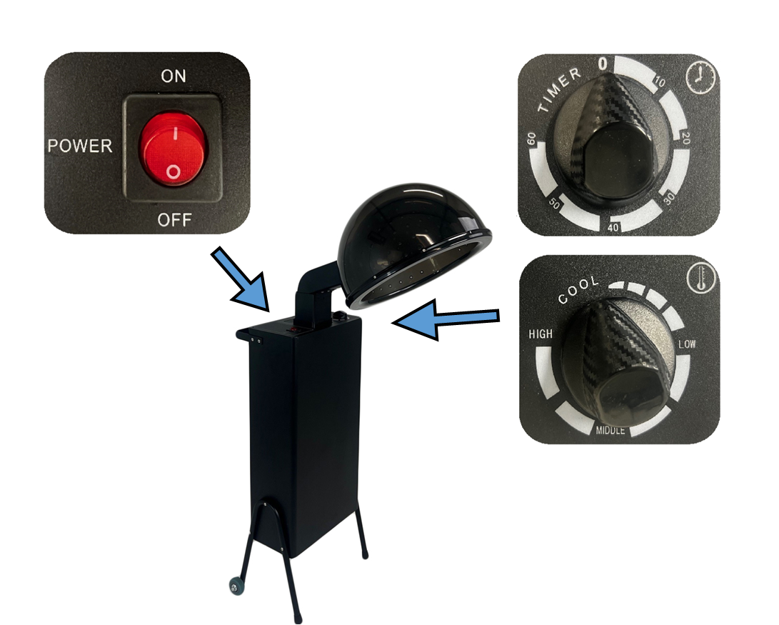 Hooded Hair Dryer w/Wheel Kit